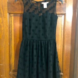 Juniors American Rag Black Polka Dot Dress XS
